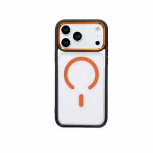 Capa iPhone 17 Pro Max 1Kase Hybrid Preto Laranja