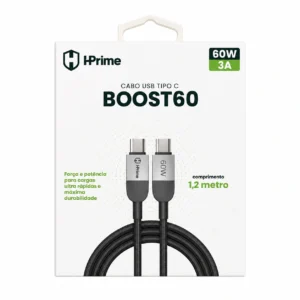 Cabo Carregador Tipo C 1,2M 60W HPRIME BOOST60