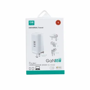 Fonte Carregador Universal 2 Tipo C + USB GaN 65W FAM FCA-TR67