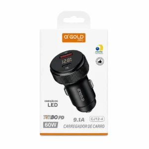 Carregador Veicular Tipo C + USB 60W AGOLD CJ12-4