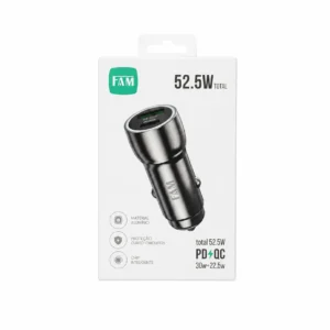 Carregador Veicular 52.5W Tipo C + USB FAM QV521