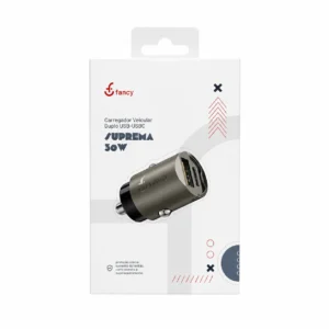 Carregador Veicular Tipo C + USB 30W FANCY SUPREMA