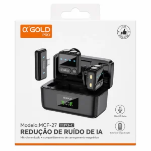 Microfone de Lapela Sem Fio Tipo C AGOLD MCF-27