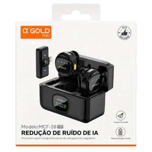 Microfone de Lapela Sem Fio Lightning AGOLD MCF-28