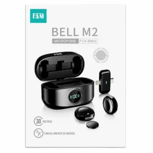 Microfone de Lapela Sem Fio Tipo C e Lightning FAM FCA-BM02