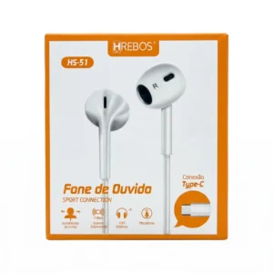 Fone de Ouvido Tipo C HREBOS HS-51