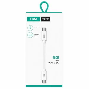 Cabo Carregador Tipo C 60W 20CM FAM FCA-C8C