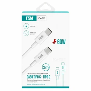 Cabo Carregador Tipo C 60W 2M FAM FCA-C1C2