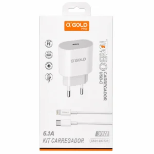 Kit Carregador Lightning 30W AGOLD CA31-2