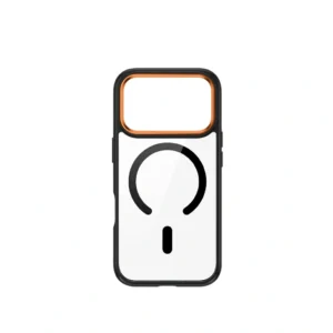 Capa iPhone 17 Pro 1Kase Hybrid Preto Laranja