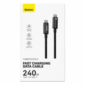 Cabo Carregador Tipo C 240W 2M BASEUS Tungsten Gold
