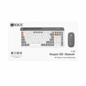 Kit Teclado e Mouse Bluetooth e 2.4Ghz HREBOS IF-306