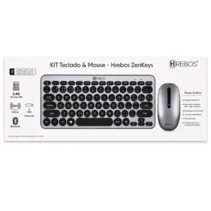 Kit Teclado e Mouse Bluetooth e 2.4Ghz HREBOS IF-241