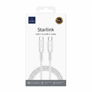 Cabo Carregador Tipo C 60W 1M WiWU Starlink Branco